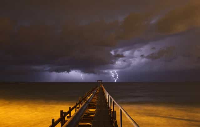 Lightning strikes in Atlit, near the northern Israeli city of Haifa on October 25, 2012. (Photo by Baz Ratner/Reuters)