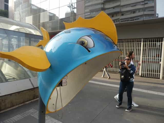 Work: Fish
Artist: FLAVIO Scocco DE ABREU
Address: Avenida Paulista, 2224 – Metro Consolation - Santander / Itau
