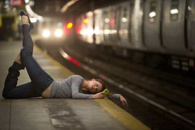 [Dancers Among Us]: Subway, NYC – Lisa Cole. (Photo by Jordan Matter)