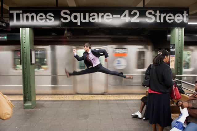 [Dancers Among Us]: Times Square – Jeffrey-Smith. (Photo by Jordan Matter)