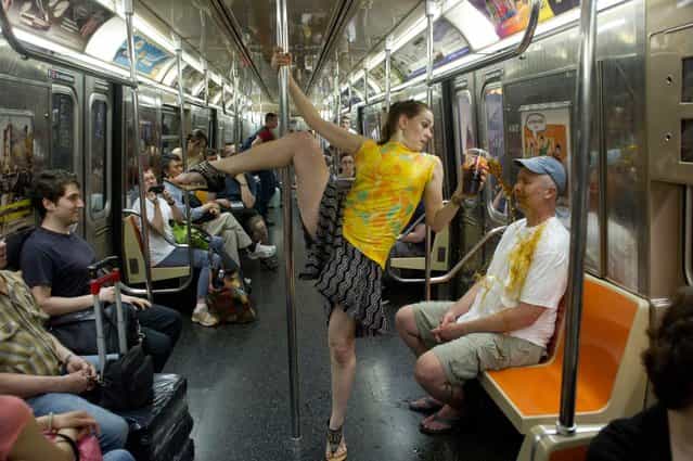 [Dancers Among Us]: NYC Subway – Allison Jones. (Photo by Jordan Matter)