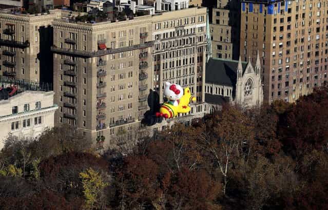 The Hello Kitty balloon floats during the 86th annual Macy's Thanksgiving Day Parade in New York. (Photo by Librado Romero/The New York Times)