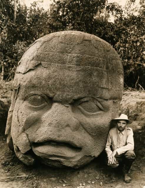 Beginning in 1938, Matthew Stirling, chief of the Smithsonian Bureau of American Ethnology, led eight National Geographic-sponsored expeditions to Tabasco and Veracruz in Mexico. He uncovered 11 colossal stone heads, evidence of the ancient Olmec civilization that had lain buried for 15 centuries. (Photo by Richard Hewitt Stewart)