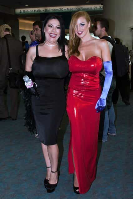 Jessica Rabbit and someone. Shot at San Diego Comic Con 2011. (Photo by Matthew Mendoza)