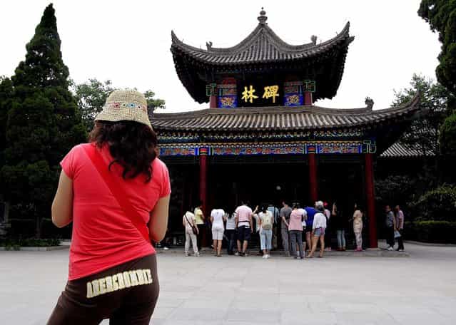 New meets old at the Forest of Stone Steles in Xi'an. (Photo by Mark Edelson/The Palm Beach Post)
