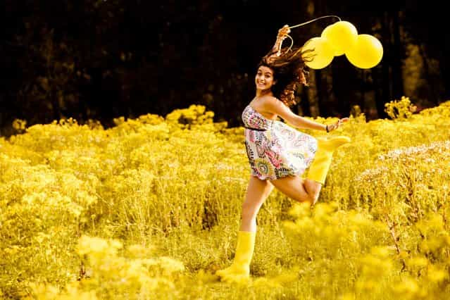 [Jumpology]. [Jump! (Yvette loves yellow). (Photo by Andy Teo)