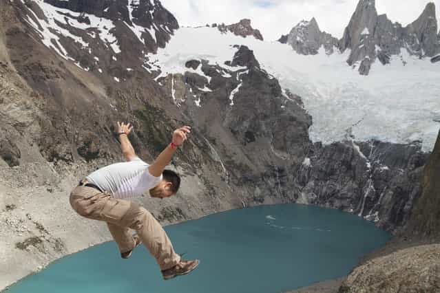 [Jumpology]. [No worries!]. Laguna de tres, Patagonia Argentina. (Photo by maybemaq)