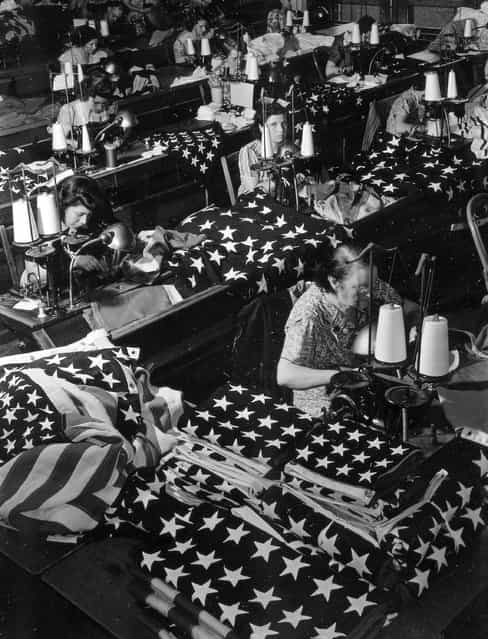 [Flag Making]. Brooklyn, New York, July 24, 1940. (Photo by Margaret Bourke-White)