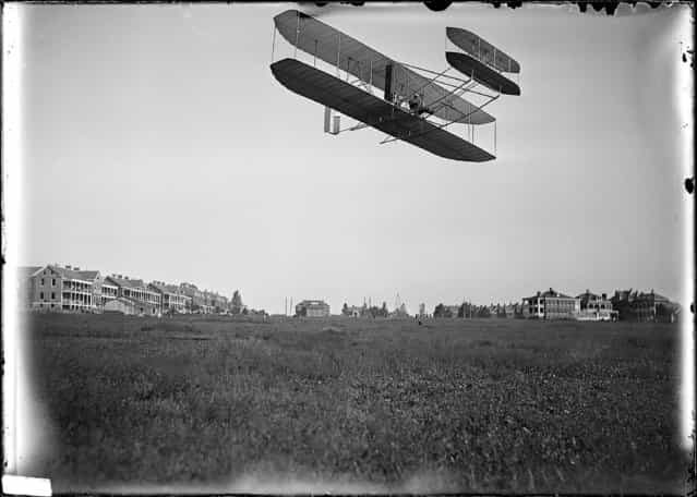[Wright Aeroplane, Ft. Myer, VA. Orville Wright in plane, September 1908]. (Photo by an unknown photographer)