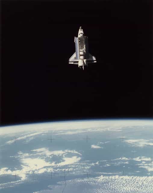 [Scenes of the Space Shuttle Challenger taken with a 70mm camera onboard the shuttle pallet satellite (SPAS-01)]. June 22, 1983. (Photo by a Challenger crew member)