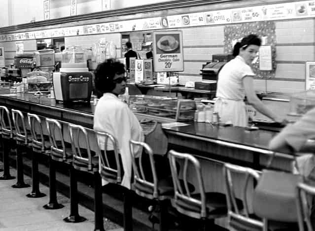 Black college student Dorothy Bell, 19, of Birmingham, Alabama, waits at a downtown Birmingham lunch counter for service that never came, April 4, 1963. She was later arrested with 20 others in sit-in attempts. (Photo by AP Photo)
