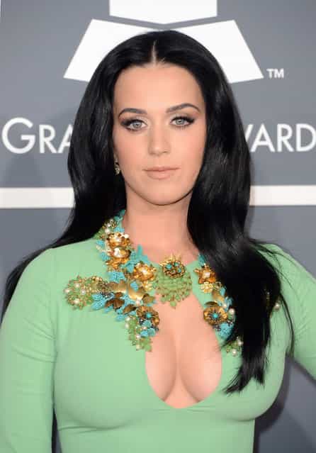 Katy Perry arrives at the 55th Annual Grammy Awards at the Staples Center on February 10, 2013 in Los Angeles, California. (Photo by Dan MacMedan/WireImage)