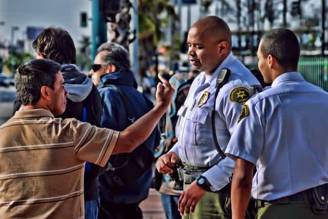 [Los Angeles County Sheriff's Metro Security]. (Photo and comment by Chris Yarzab)