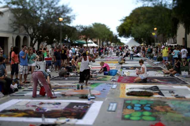 Thousands attendthe 2013 Lake Worth Street Painting festival. (Photo by Thomas Cordy/The Palm Beach Post)