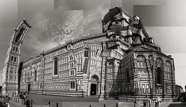 [Il Duomo di Firenze]. The photo is a composite from roughly two-dozen images, taken with an Olympus point-and-shoot, of the famous Duomo from various perspectives. Photo by Garret Suhrie (Los Angeles, California). Photographed in Florence, Italy, October 2011.