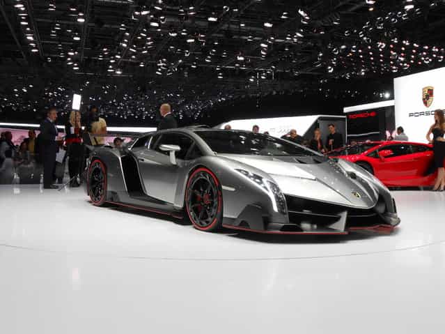 A Lamborghini Venenos on display at the Geneva Motor Show. (Photo by Luis Fernando Ramos/G1)