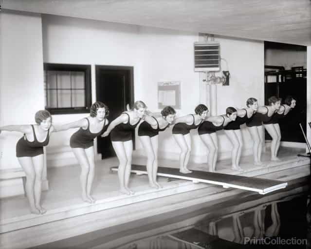 Marjorie Webster School Swimmers, photographed by Harris & Ewing, 1930s.