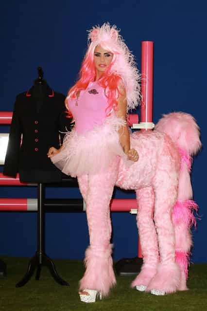 Katie Price poses at a photocall to launch KP Equestrian at The Worx Studio's on March 26, 2013 in London, England. (Photo by Fred Duval)