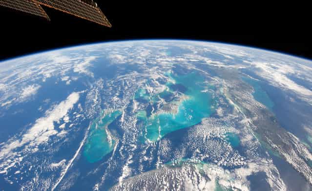A photograph taken by a member of Expedition 34, aboard the International Space Station, looking down on the Bahamas from orbit, on January 13, 2013. (Photo by NASA/The Atlantic)