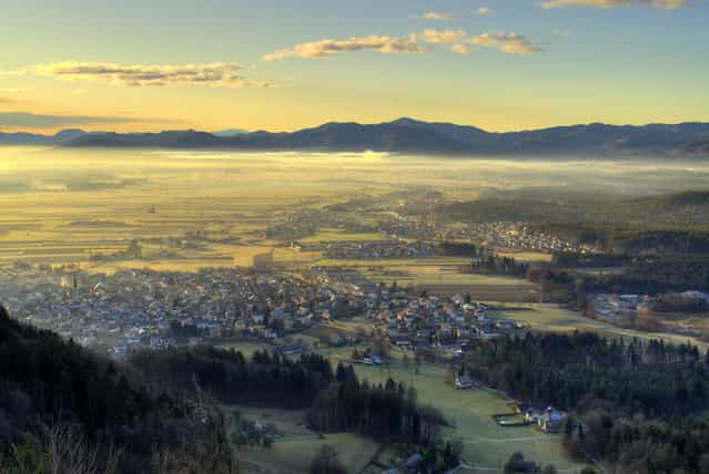 Šmarjetna gora, view towards Škofja Loka, Slovenia. (Photo by Mihael Grmek)