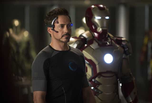 May 3: [Iron Man 3]. This undated publicity image released by Marvel shows Robert Downey Jr., as Tony Stark/Iron Man, in a scene from [Marvel's Iron Man 3]. (Photo by Zade Rosenthal/AP Photo/Marvel)