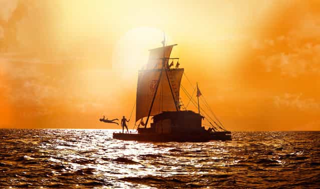 May 31: [Kon-Tiki], Norwegian drama about an expedition to prove ancient indigenous cultures traveled to the Polynesian Islands by raft. This film image released by The Weinstein Company shows a scene from [Kon Tiki]. (Photo by AP Photo/The Weinstein Company)