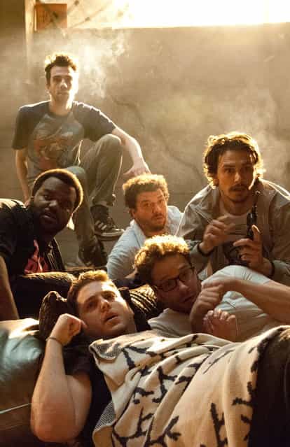 June 12: [This Is the End] Seth Rogen, James Franco, Jonah Hill, Craig Robinson and others find themselves facing the apocalypse. Clockwise from top left, Jay Baruchel, Danny McBride, James Franco, Seth Rogen, Jonah Hill and Craig Robison star in Columbia Pictures' [This Is The End]. (Photo by Columbia Pictures)