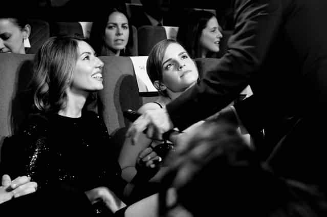 Sofia Coppola and Emma Watson are greeted by Cannes Film Festival artistic director Thierry Fremaux before the premiere of [The Bling Ring]. (Photo by Pascal Le Segretain/Getty Images)