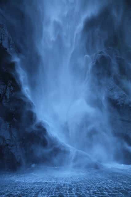 [Ghostly Waterfall – Stirling Falls, Milford Sound, New Zealand (April 2013)]. This photo was taken from a boat of Stirling Falls at Milford Sound in New Zealand in April 2013. Lord of the Rings territory!! I used a Canon 5D Mark III using a Canon EF 24-105mm f/4L IS lens and a polarizer. Details: f/5.6, 1/60, ISO 250, 0.7 EV, 50mm. Have you ever been right in front of a huge waterfall? It's ethereal and ghostly and I feel (and hope!) that this image captures that feeling. I couldn't use a tripod on the moving boat, but got exactly the shot I wanted. (Photo and caption by Charlotte Ralph/National Geographic Traveler Photo Contest)