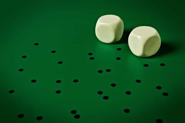 Dice with no dots. (Photo by Giuseppe Colarusso/Caters News)