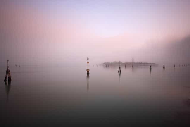 [Venice]. One of the out lying island in Venice shrouded in early morning fog. It was incredibly calm and serene. (Photo and caption by Brian Yen/National Geographic Traveler Photo Contest)