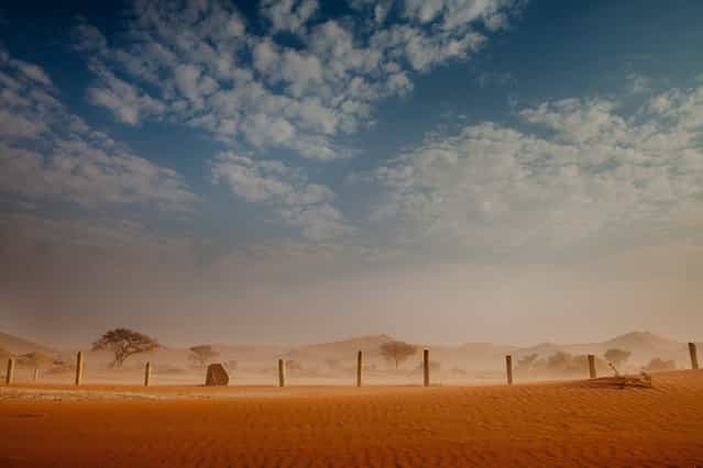 [Sticks on desert]. Morning in the desert after sand storm. Location: Sossusvlei, Namibia (Photo and caption by Ondrej Zaruba/National Geographic Traveler Photo Contest)