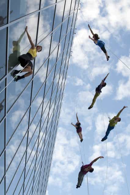 [BOUND(LESS)]. Project Bandaloop preforming live at the New World Center in Miami Beach. (Photo and caption by Thomas Cavanagh/National Geographic Traveler Photo Contest)