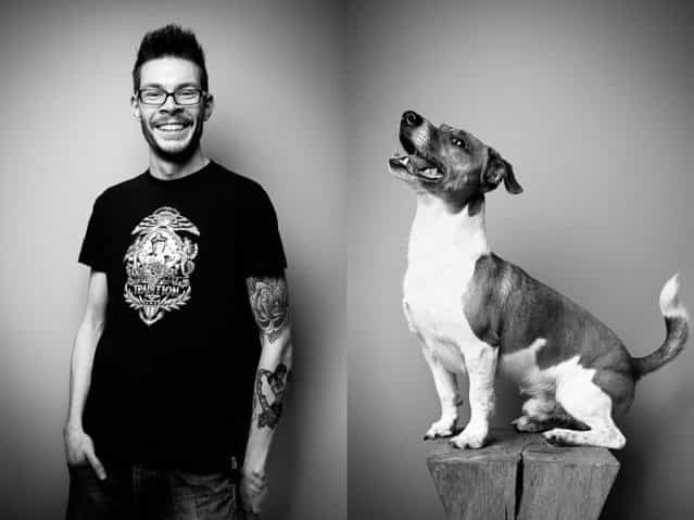 Pet owner Tim with his Jack Russell terrier, [Milo]. (Photo by Tobias Lang)