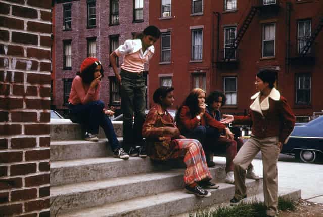 Latin Youths at Lynch Park in Brooklyn, in June of 1974. (Photo by Danny Lyon/NARA via The Atlantic)
