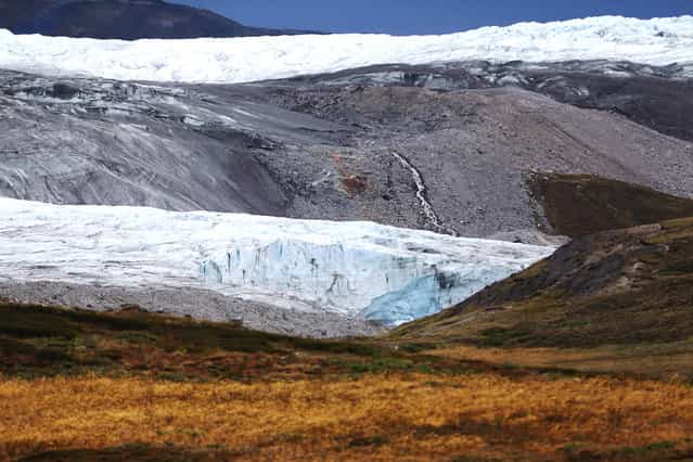 A glacier near Kangerlussuaq, Greenland, photographed on July 13, 2013. (Photo by Joe Raedle/Getty Images via The Atlantic)