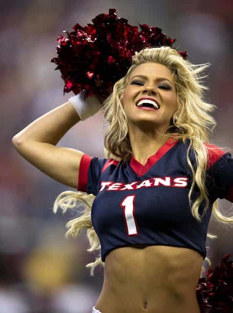 Houston Texans cheerleaders perform during a preseason game against the Miami Dolphins at Reliant Stadium. (Photo by Jerome Miron/USA TODAY Sports)