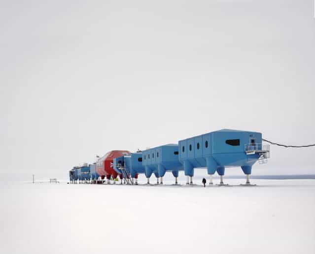 Undated handout photo issued by World Architecture Festival 2013 of The Halley VI centre designed by British architects Hugh Broughton in Antarctica which is a dismantlable research station created in the icy wastes for the British Antarctic Survey and has been shortlisted for a global architecture award. (Photo by World Architecture Festival 2013/PA Wire)