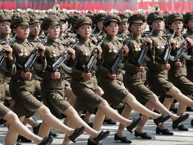 North Korea's Worker-Peasant Red Guard members attend a parade marking the 1948 establishment of North Korea, in Pyongyang in this photo taken by Kyodo September 9, 2013. (Photo by Reuters/Kyodo)
