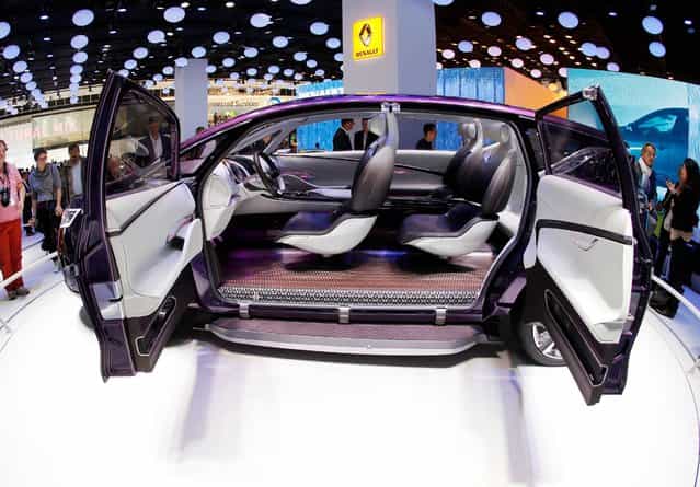 The Renault [Initiale Paris] concept car is presented during the second press day of the 65th Frankfurt Auto Show in Frankfurt, Germany, Wednesday, September 11, 2013. (Photo by Michael Probst/AP Photo)