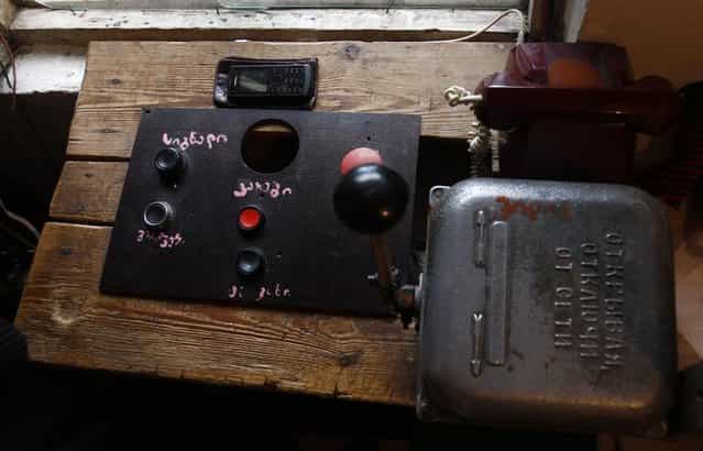 Cable car control devices are seen inside an operator's booth in the town of Chiatura, some 220 km (136 miles) northwest of Tbilisi, September 25, 2013. (Photo by David Mdzinarishvili/Reuters)