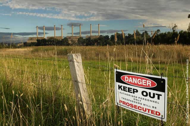 A sign restricting access to land around the Hazelwood Power Station
