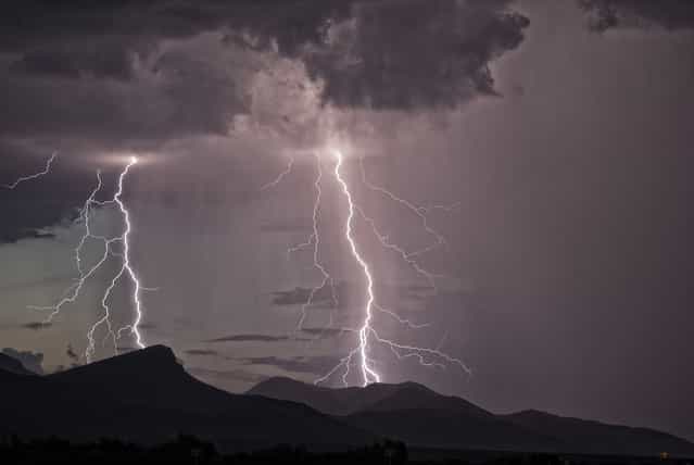 Lightning striking the Whetstone Mountians, 2011