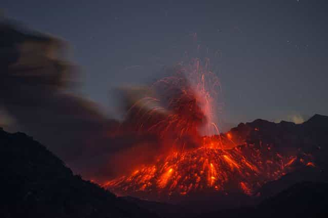 Sakurajima Volcano in Japan. (Photo by Martin Rietze/Guzelian)