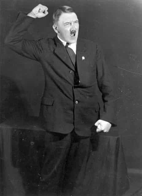 Adolf Hitler Posing To A Recording Of One Of His Speeches [Oldies]