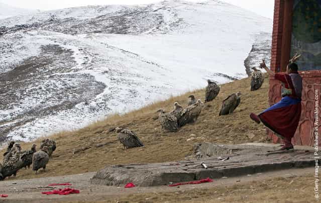 Tibetans Perform Celestial Burial Ceremony