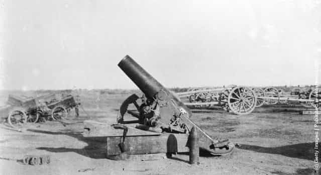 A 5.9 Howitzer captured by the British during the Mesopotamian Campaign of World War I, circa 1915