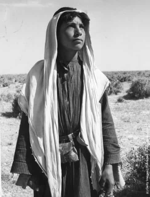1955: A Bedouin boy (Arab., Badawi, 'dwellers in the desert') are nomadic Arabs
