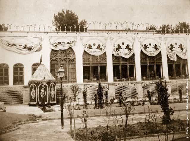1894: Facade of the Royal Palace in Isfahan, Iran