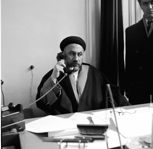 1948: The leader of the Iranian Moslems Doctor Hamed in his office in Tehran